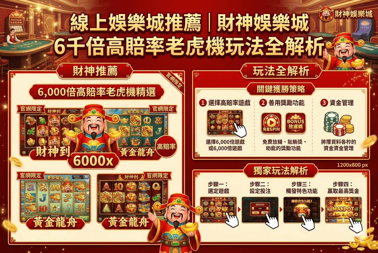 線上娛樂城推薦｜財神娛樂城 6千倍高賠率老虎機玩法全解析
